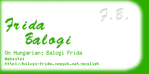 frida balogi business card